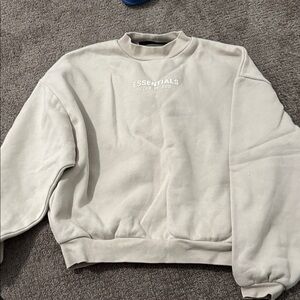 Kids Fear of God Essentials Cream Crewneck Sweater